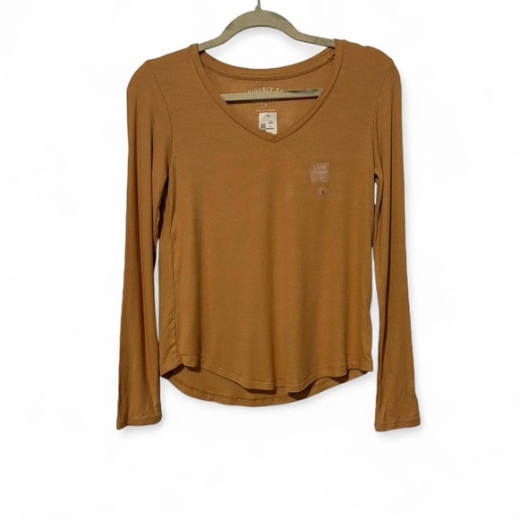 American Eagle Outfitters Tops - NWT American Eagle super soft loose fit tan long sleeve basic top small